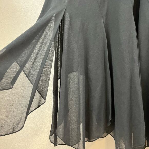 Polo Ralph Lauren Dress Womens XL Black Whimsigoth Sheer Fairygrunge Elegant - Picture 6 of 11